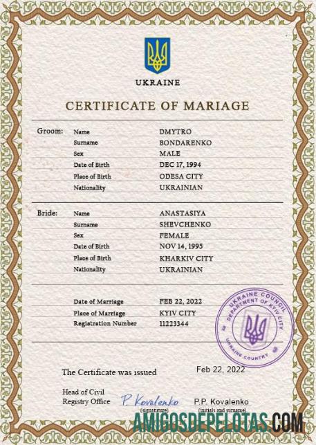 Para baixar modelo PSD de certidão de casamento da Ucrânia, totalmente editável